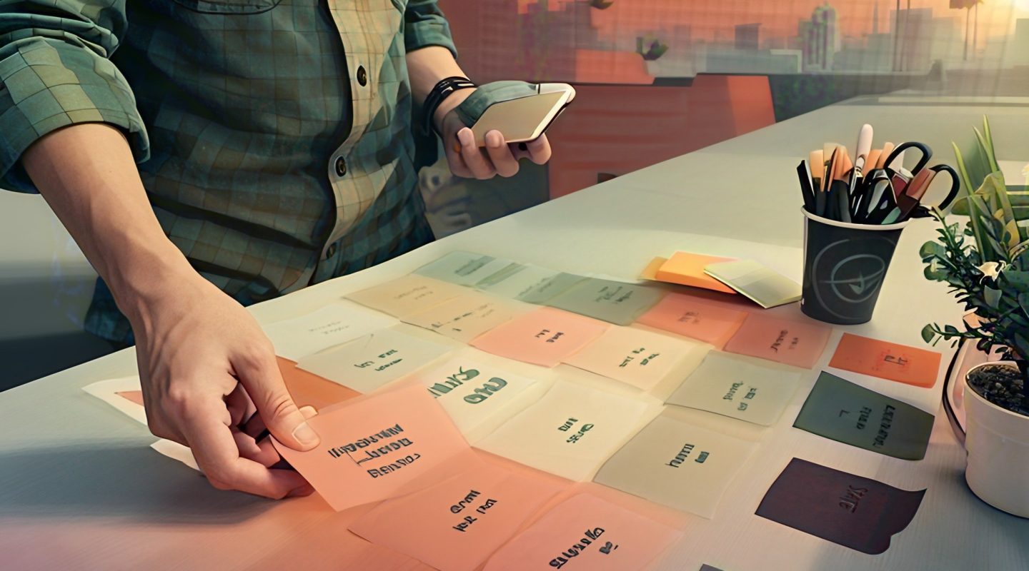 Artistic view of the designer conducting UX research.